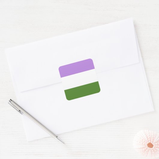 Genderqueer Pride Flag  スクエアシール (封筒)