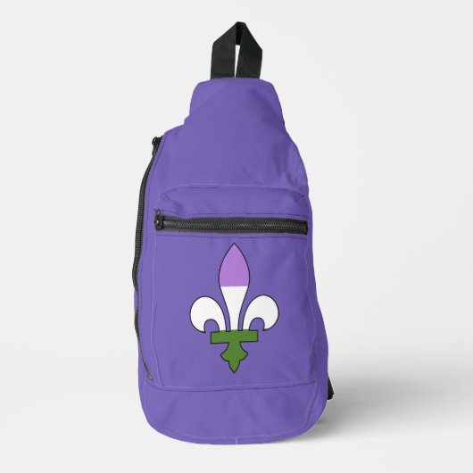 Genderqueer pride fleur-de-lis  スリングバッグ (正面)