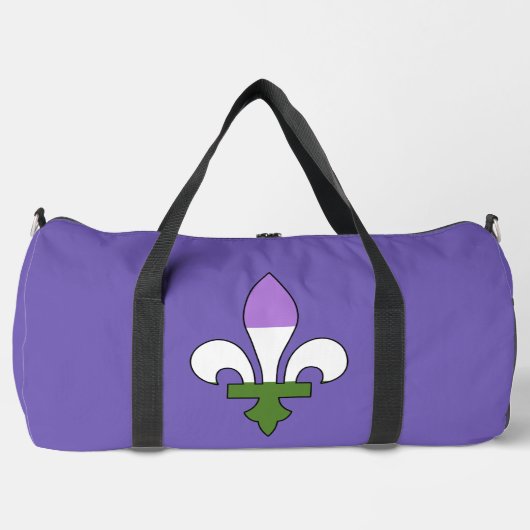 Genderqueer pride fleur-de-lis  ダッフルバッグ (正面)