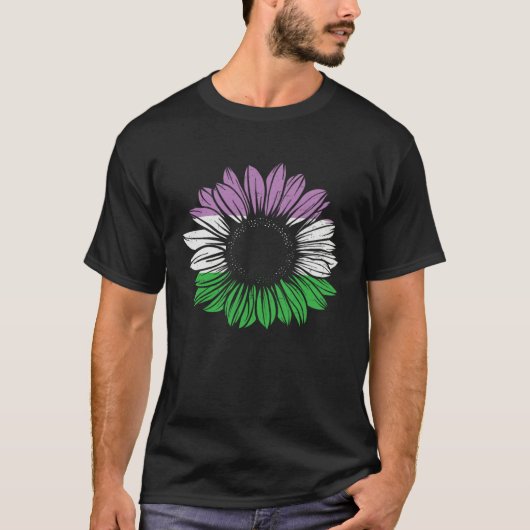 Genderqueer Pride Flower Tシャツ (正面)