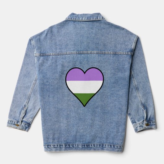 Genderqueer pride heart  デニムジャケット (裏面)
