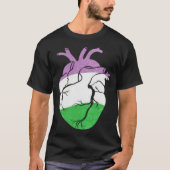 Genderqueer Pride Heart Flag Tシャツ (正面)