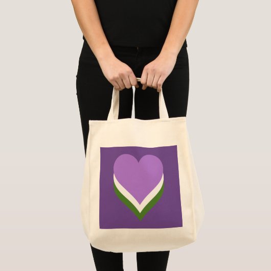 Genderqueer pride hearts  トートバッグ (正面(商品))