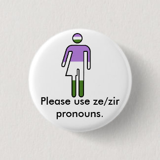Genderqueer Ze/Zirの代名詞ボタン 缶バッジ