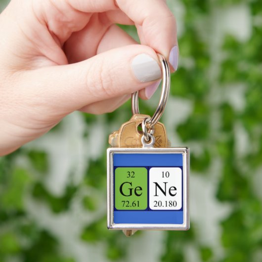 Gene periodic table name keyring キーホルダー (手)