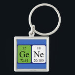 Gene periodic table name keyring キーホルダー<br><div class="desc">Gene spelled out as Ge Ne (Germanium Neon) on a keyring for the scientist in you.</div>