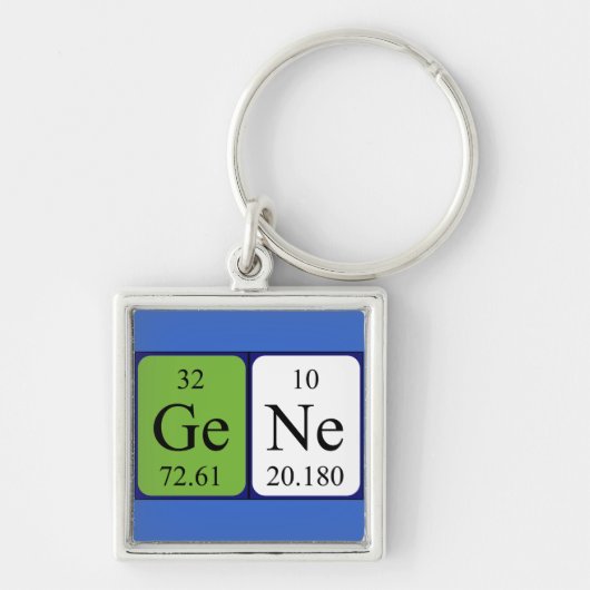 Gene periodic table name keyring キーホルダー (正面)