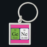 Gene periodic table name keyring キーホルダー<br><div class="desc">Gene spelled out as Ge Ne (Germanium Neon) on a keyring for the scientist in you.</div>