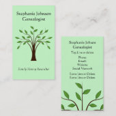 Genealogistの系図学の木のカスタムな名刺1 名刺 (正面/裏面)