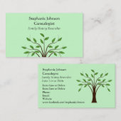 Genealogistの系図学の木のカスタムな名刺2 名刺 (正面/裏面)