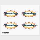 Genealogy Sticker, comic book pop design 楕円形シール (シート)