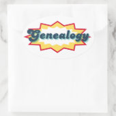 Genealogy Sticker, comic book pop design 楕円形シール (バッグ)