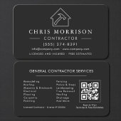General Construction Black Silver QR Code 名刺