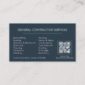 General Construction Blue Silver QR Code 名刺 (裏面)