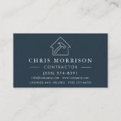 General Construction Blue Silver QR Code 名刺 (正面)