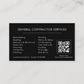 General Construction Contractor Photo QR Code 名刺 (裏面)