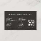 General Construction Linen Black Gold QR Code 名刺 (裏面)