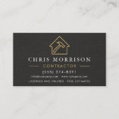 General Construction Linen Black Gold QR Code 名刺 (正面)