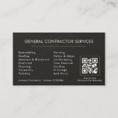 General Construction Slate Stone.Black QR Code 名刺 (裏面)