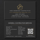 General Contractor Black Gold QR Code 名刺