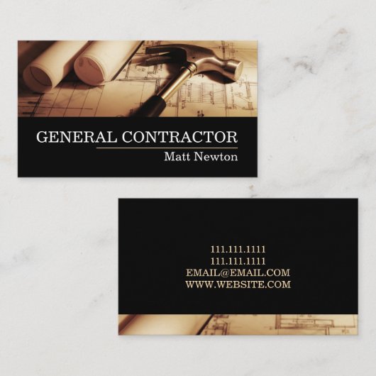 General Contractor Builder Manager建築 名刺 (正面/裏面)
