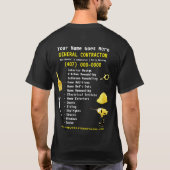 General Contractor HandyMan Do It All Template Tシャツ (裏面)
