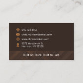 General Contractor Handyman Wooden Carpentry 名刺 (裏面)