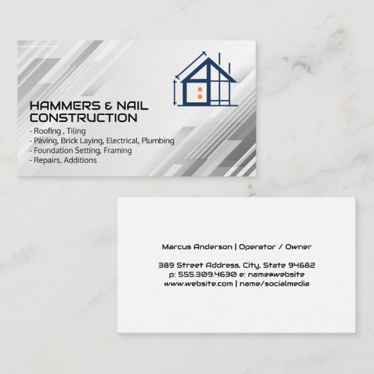 General Contractor | Home Construction | Builder 名刺 (正面/裏面)