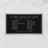 General Contractor Industrial Brushed Steel 名刺 (裏面)