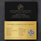 General Contractor Metallic Gold & Black QR Code 名刺