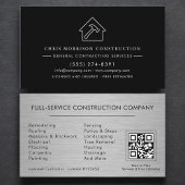 General Contractor Metallic Industrial QR Code 名刺