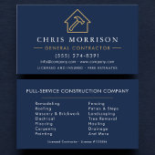 General Contractor Navy Blue Gold 名刺