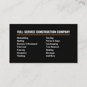 General Contractor Professional Black & Copper 名刺 (裏面)