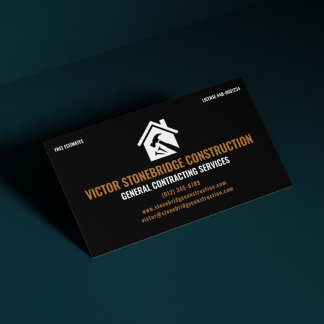 General Contractor Professional Black & Copper 名刺