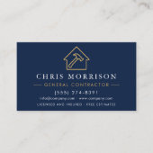 General Contractor QR Code Navy Blue Gold  名刺 (正面)