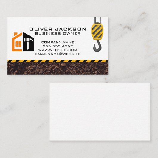 General Contractor Repair | Construction Crane 名刺 (正面/裏面)