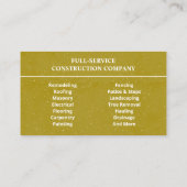 General Contractor Rustic Orange & Yellow Texture 名刺 (裏面)