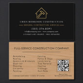 General Contractor Rustic Wood QR Code 名刺