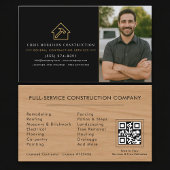 General Contractor Wood Photo QR Code 名刺