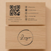 General Contractor Wood Professional QR Code 名刺