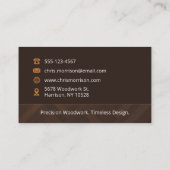 General Contractor Wooden Monogram Carpentry 名刺 (裏面)