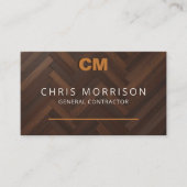 General Contractor Wooden Monogram Carpentry 名刺 (正面)