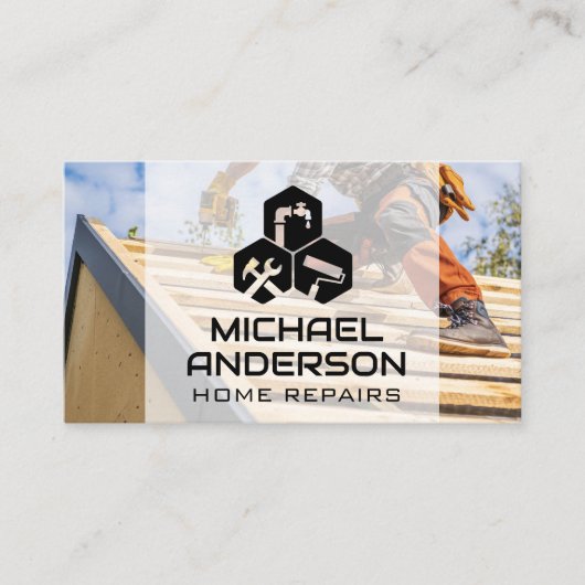 General Contractor Working on Roof 名刺 (正面)