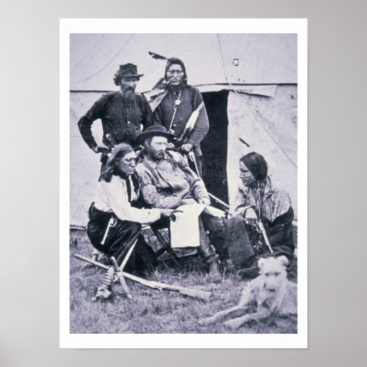 General George A. Custer (1839-76) with his Indian ポスター (正面)