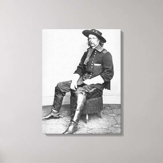 General George A. Custer (b/w photo) キャンバスプリント (正面)