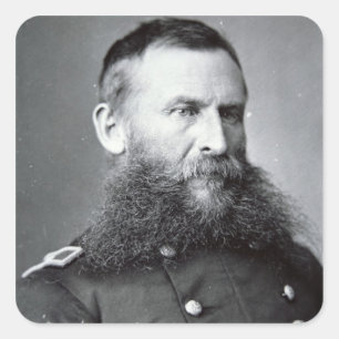 General George Crook (b/w photo) スクエアシール