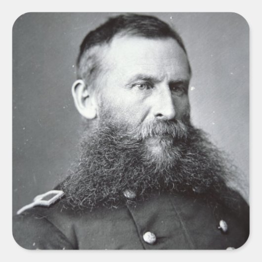 General George Crook (b/w photo) スクエアシール (正面)