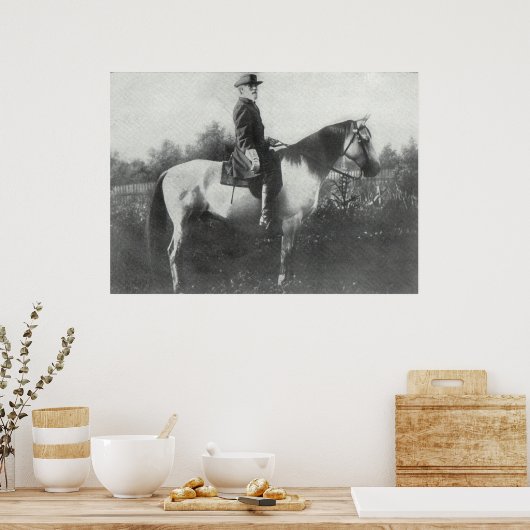 General Lee riding Traveler ポスター (キッチン)