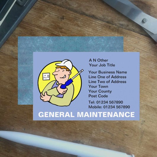 General Maintenance Cartoon Business Card 名刺