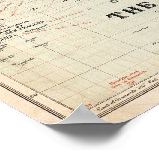 General Map of the World Poster ポスター (角)